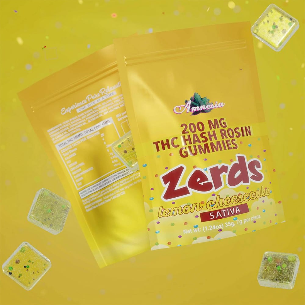 Lemon Cheesecake Hash Rosin Zerds [5pk] (200mg) by Amnesia