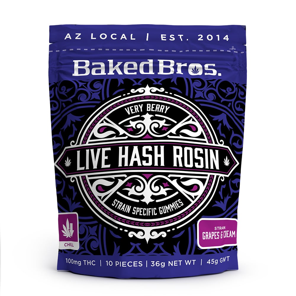 Baked Bros Live Hash Rosin Very Berry 100mg Gummies by Baked Bros™