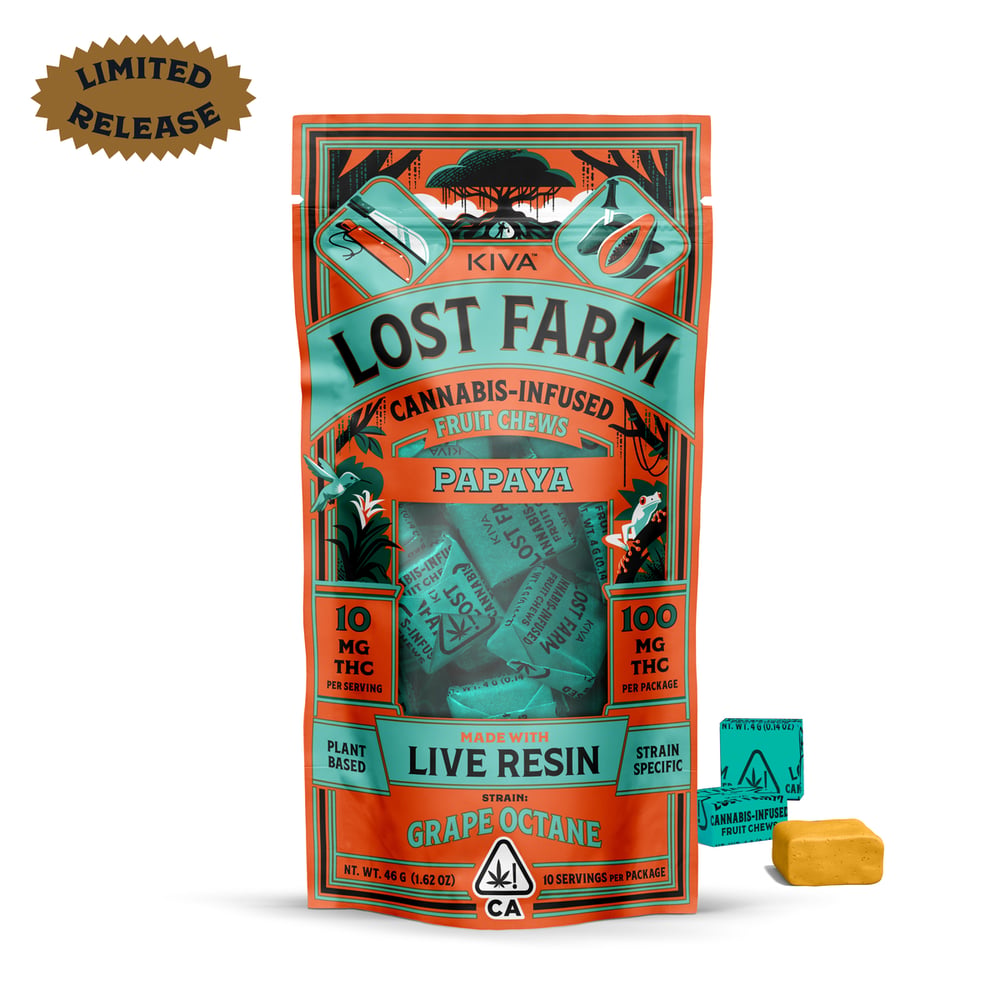 Grape Octane x Papaya [10pk] (100mg) by Lost Farm