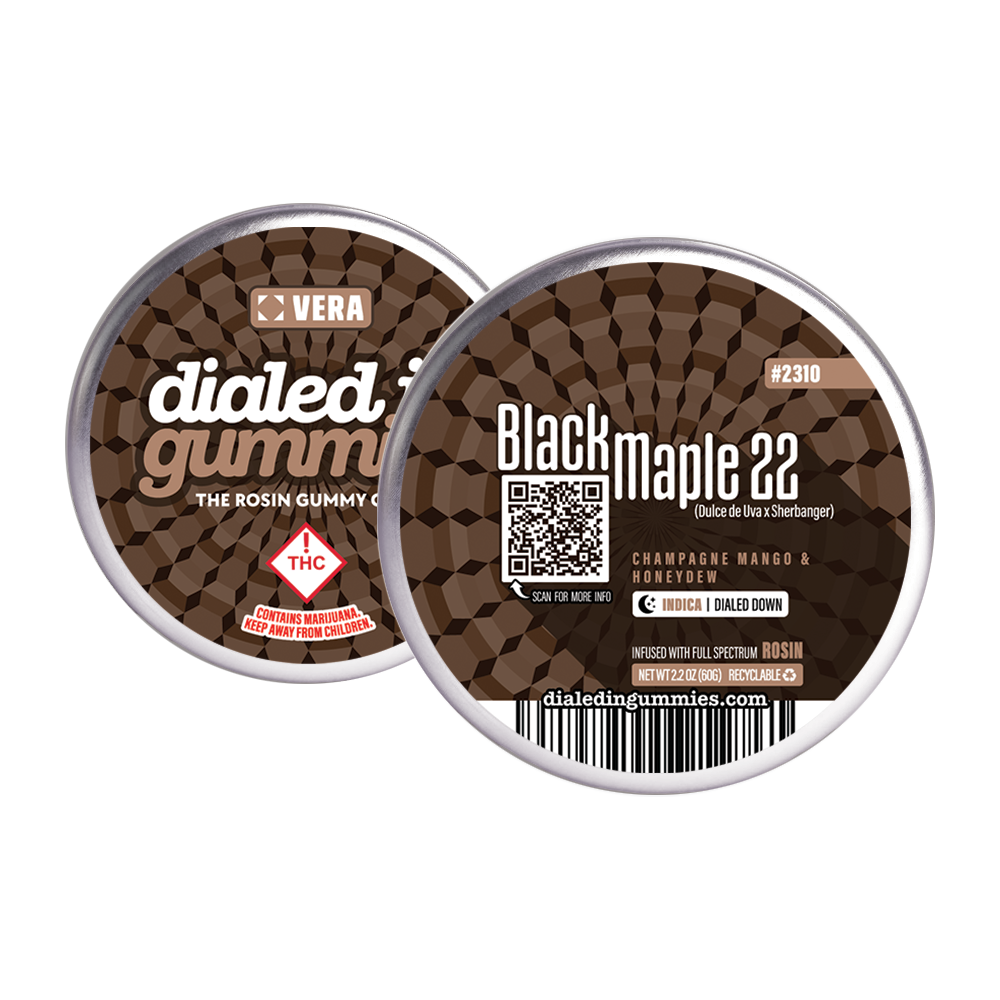 100mg -  Black Maple #22 - Rosin Gummies (10pk) by Dialed In Gummies