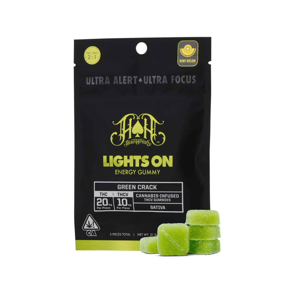 Green Crack Lights On Energy Gummies | 100mg THC - 50mg THCV by Heavy Hitters
