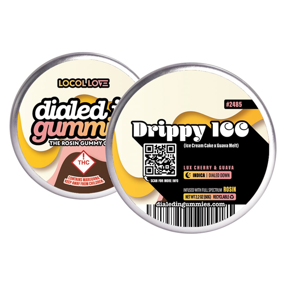 100mg - Drippy Ice #2485 - Rosin Gummies (10pk) by Dialed In Gummies