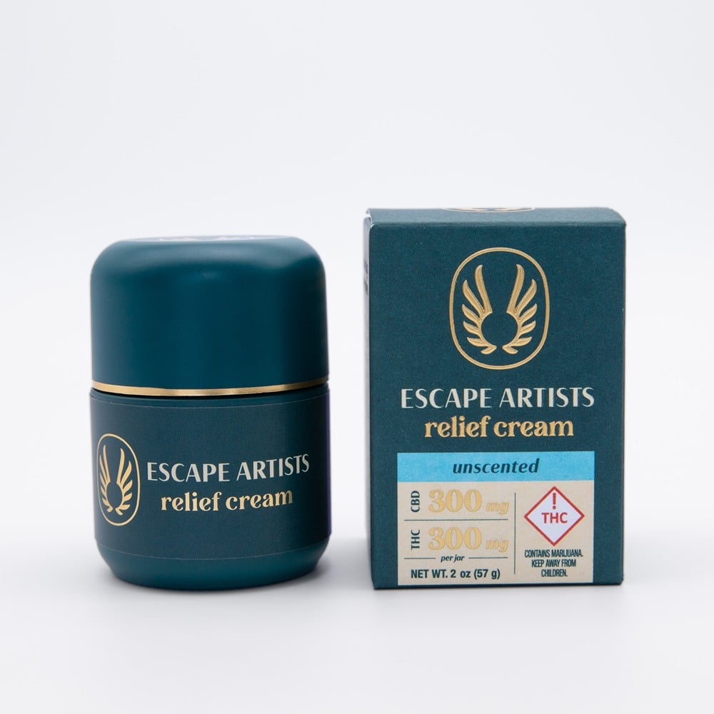 1:1 Relief Cream - Unscented [2oz] (300mg CBD/300mg THC) by Escape Artists