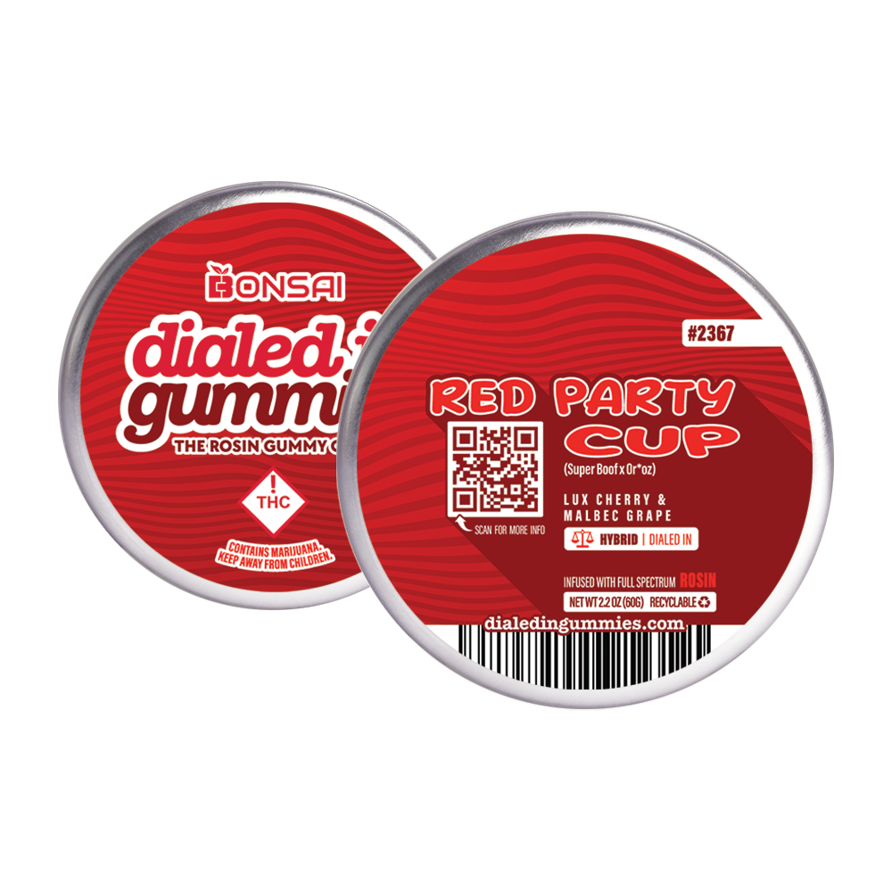 100mg - Red Party Cup #2367 - Rosin Gummies (10pk) by Dialed In Gummies