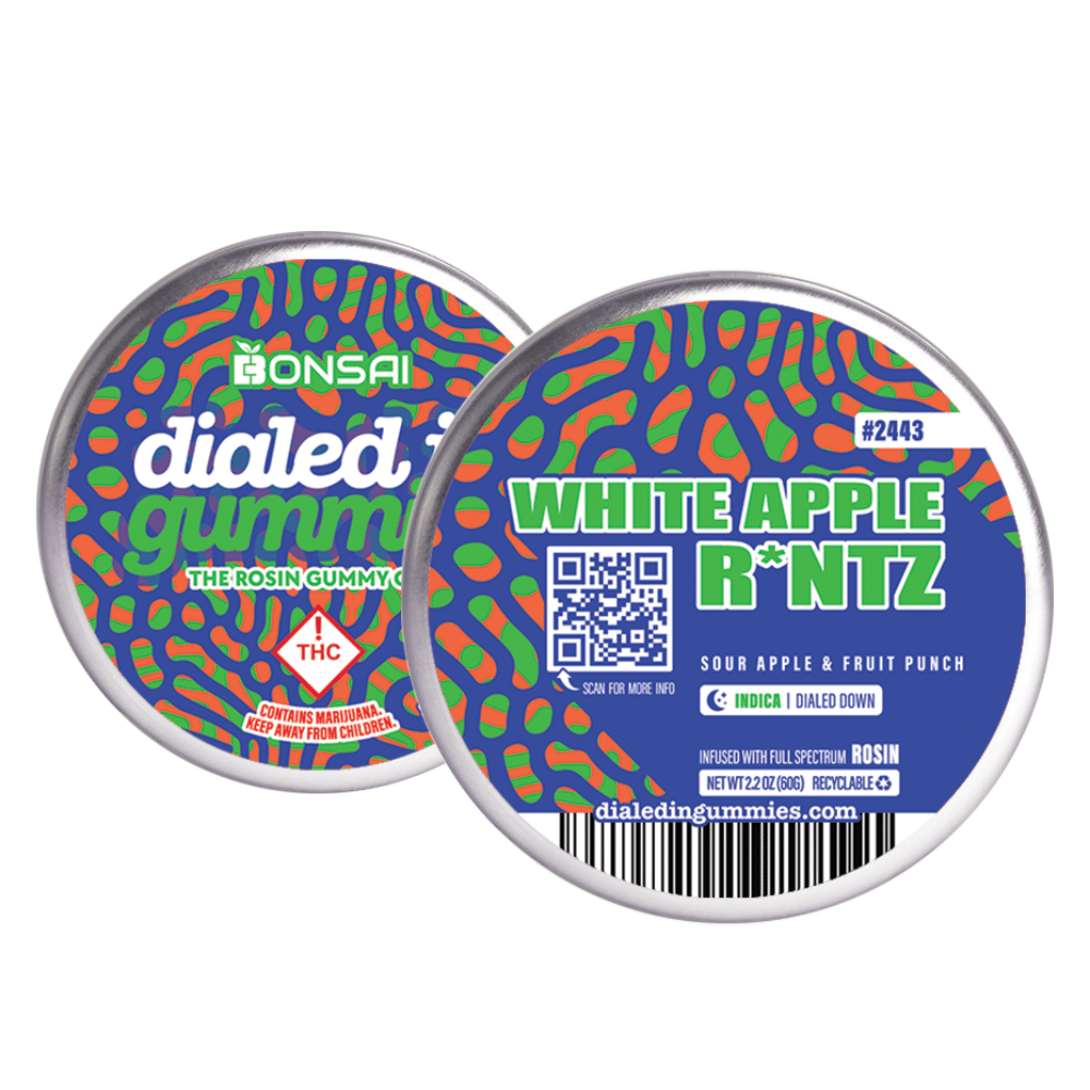 100mg - White Apple R*ntz #2443 - Rosin Gummies (10pk) by Dialed In Gummies