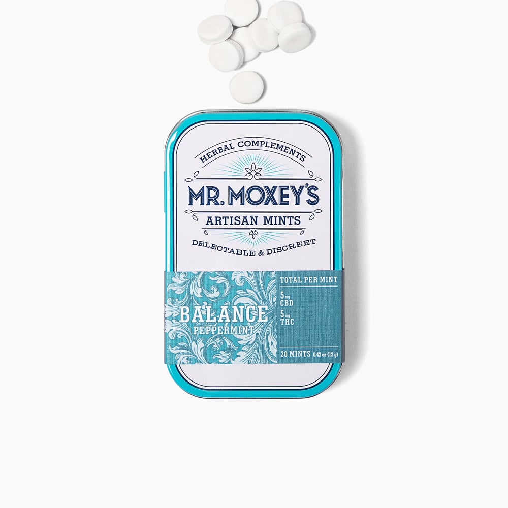 Balance 1:1 CBD Peppermint Mints (100mg CBD/100mg THC) by Mr. Moxey's