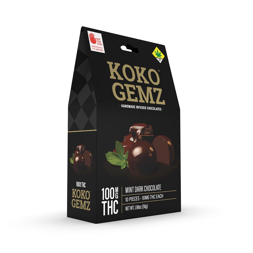 Dark Chocolate Mint [10pk] (100mg) by Koko Gemz