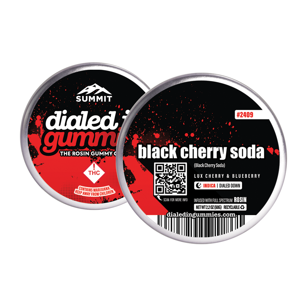 100mg - Black Cherry Soda #2409 - Rosin Gummies (10pk) by Dialed In Gummies