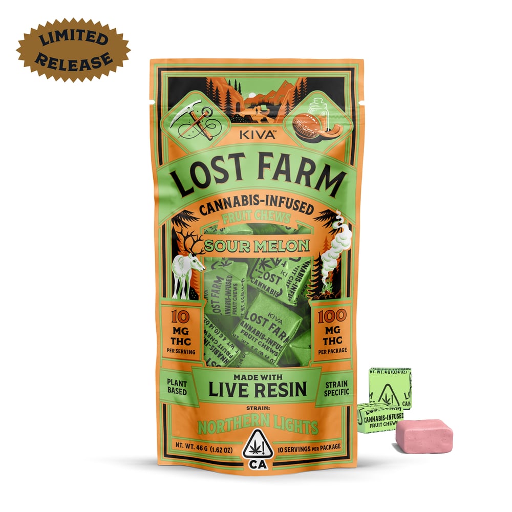Sour Melon x Northern Lights [10pk] (100mg) by Lost Farm