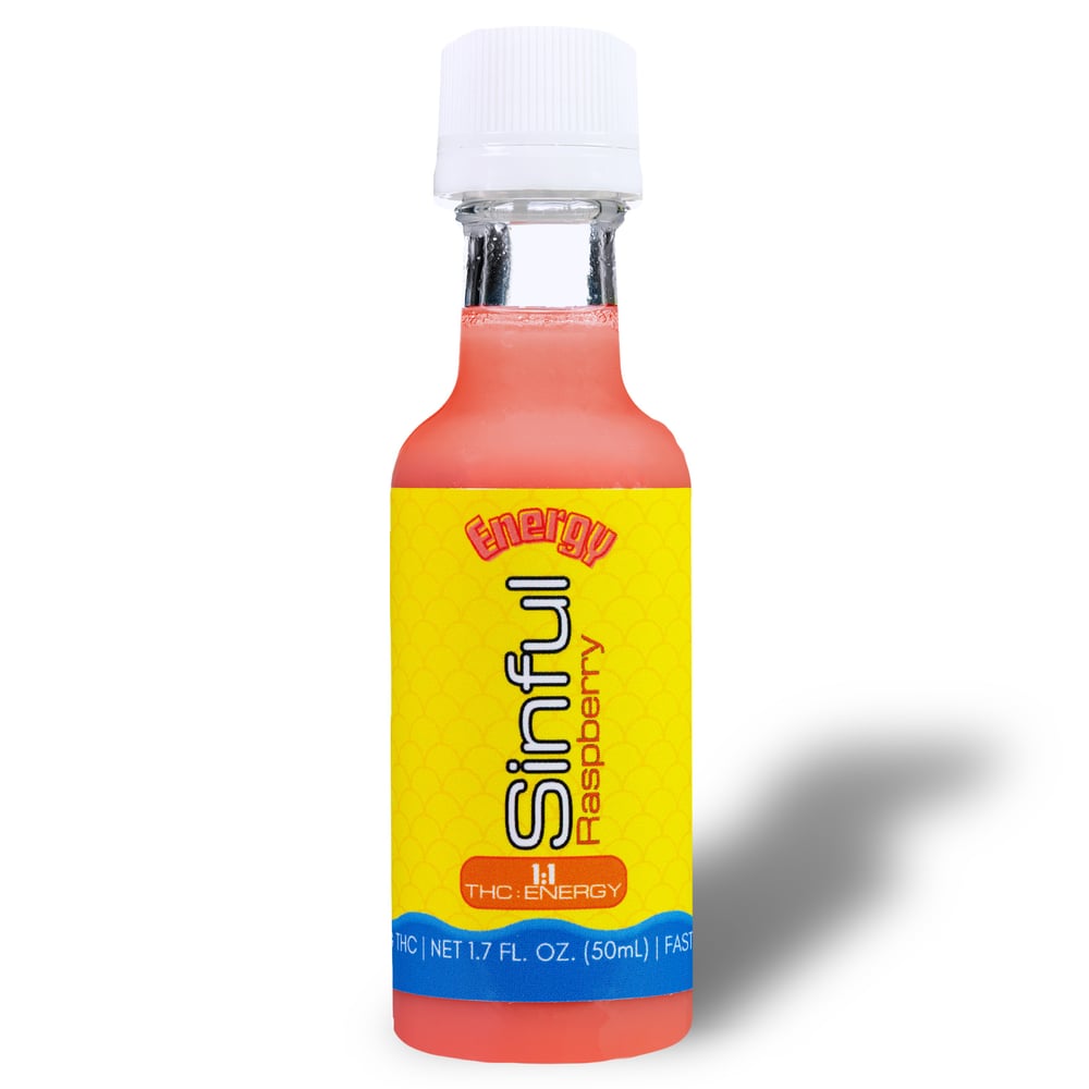 1:1 Raspberry Energy Shooter (100mg THC/Caffeine) by Sinful
