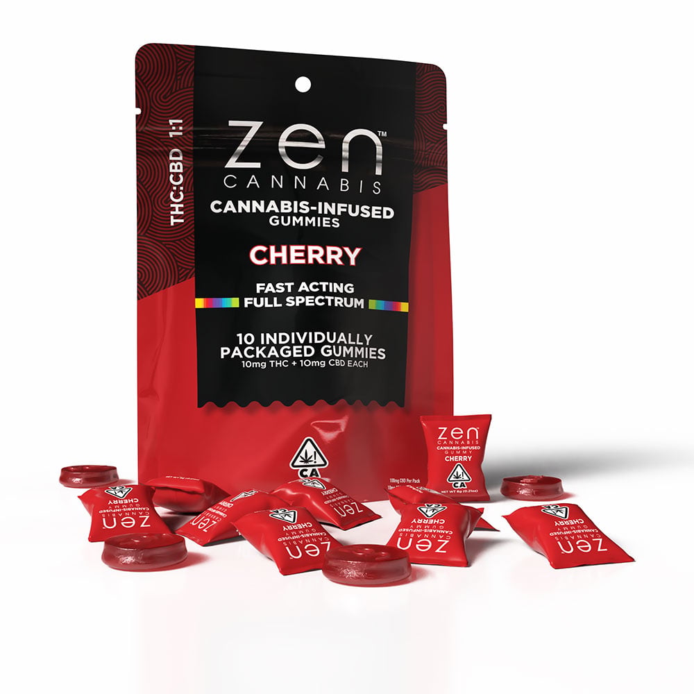 Cherry [10pk] (100mg CBD/100mg THC) by Zen Cannabis