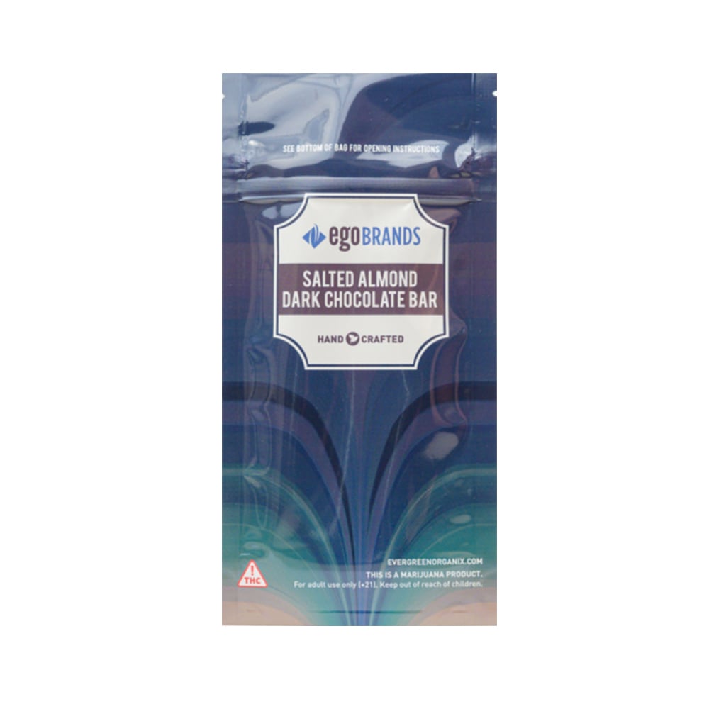 Salted Almond Dark Chocolate Bar (100mg) by Evergreen Organix (EGO)