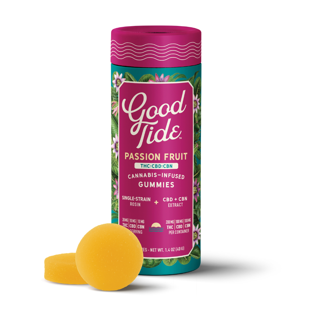 Passionfruit 2:1:1 CBD + CBN Single-Strain Rosin Gummies | Sleep | 200mg by Good Tide