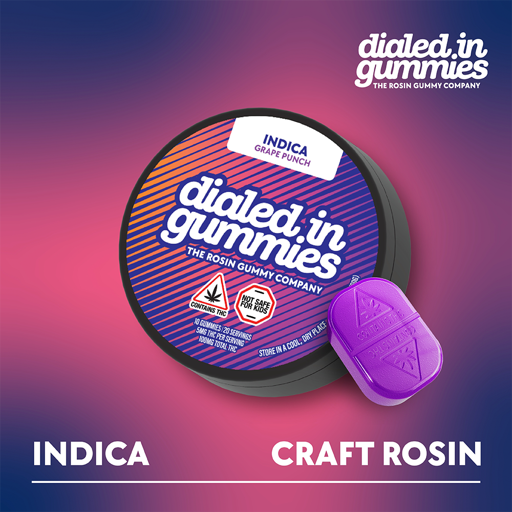 100mg - Grape Punch - Rosin Gummies (20pk) by Dialed In Gummies