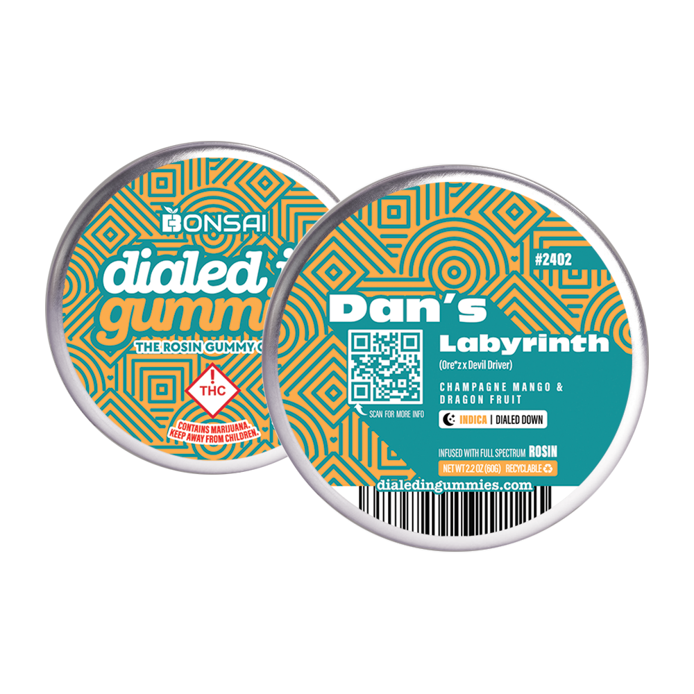 100mg - Dan's Labyrinth #2402 - Rosin Gummies (10pk) by Dialed In Gummies