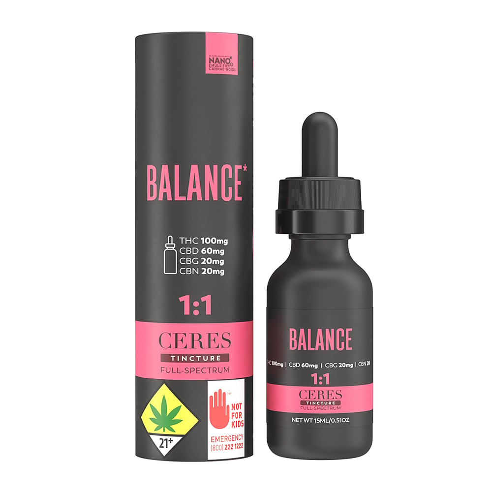 1:1 Balance [15ml] (100mg THC/60mg CBD/20mg CBG/20mg CBN) by Ceres
