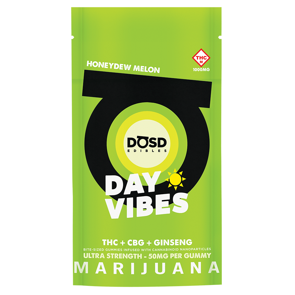 Day Vibes CBG - Honeydew Melon [20pk] (1000mg THC/100mg CBG/250mg Ginseng) by DŌSD Edibles