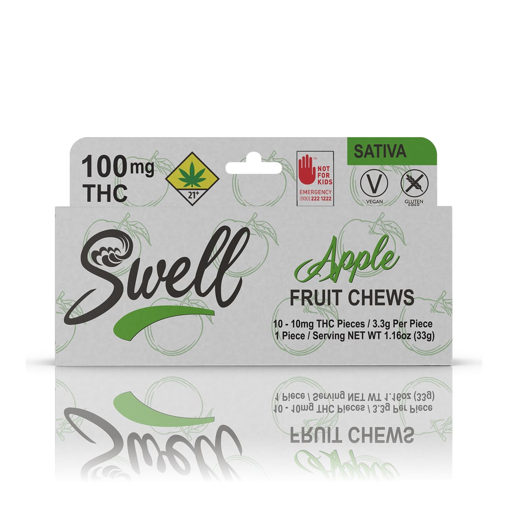 Apple Sativa Fruit Chews [10pk] (100mg) by Swell