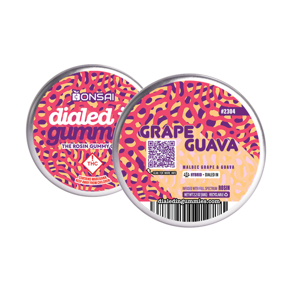 100mg - Grape Guava - Rosin Gummies (10pk) by Dialed In Gummies