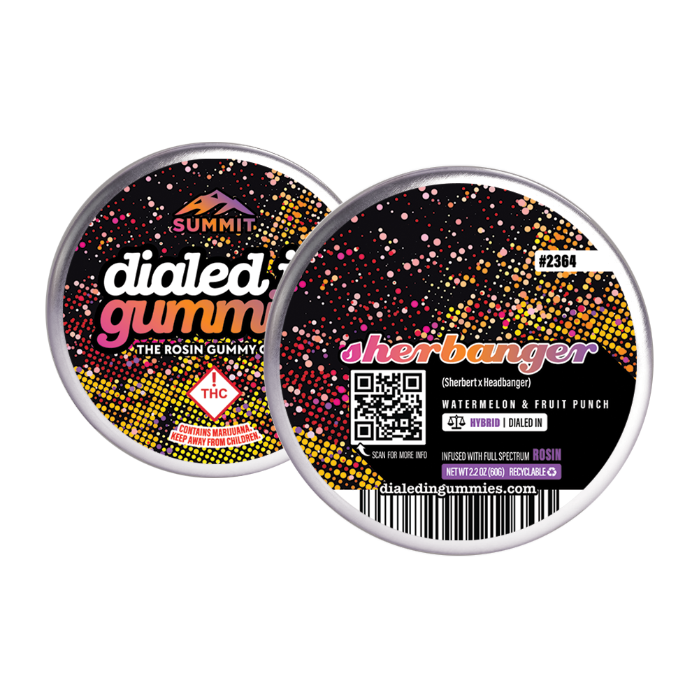 100mg - Sherbanger #2364 - Rosin Gummies (10pk) by Dialed In Gummies