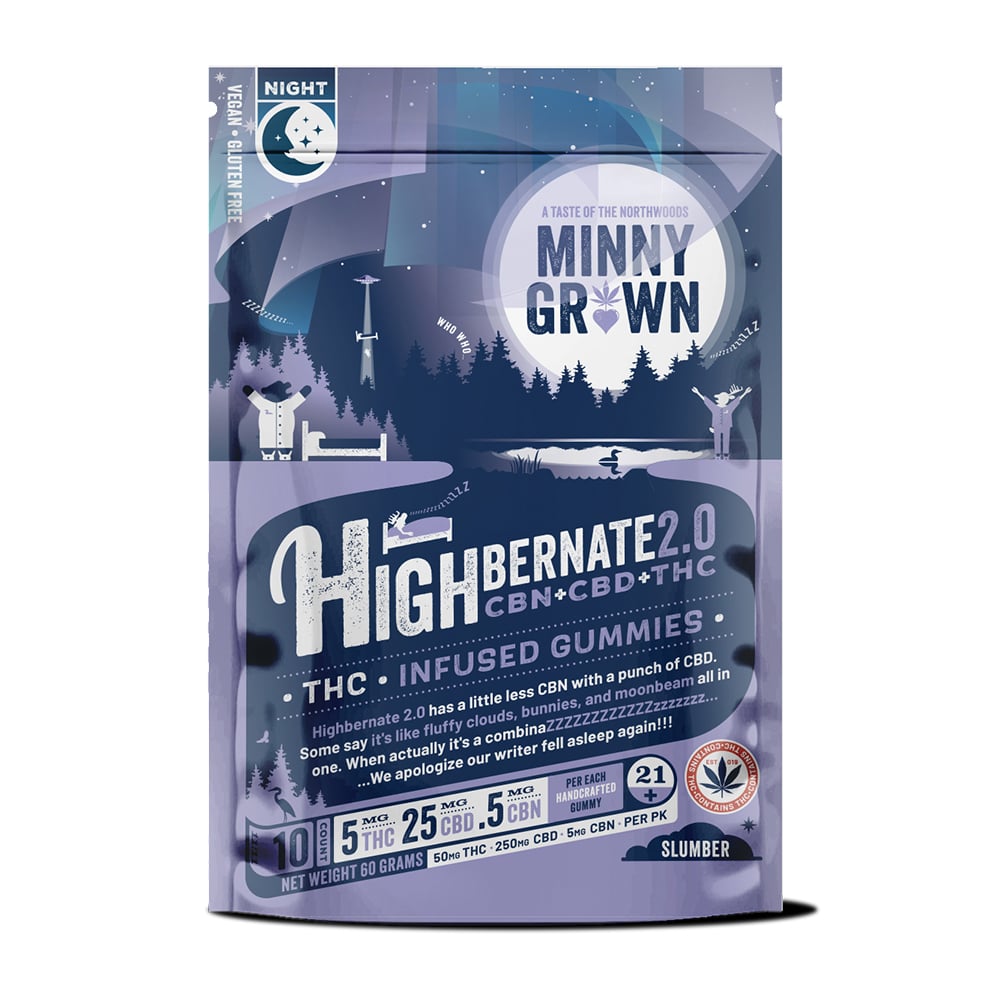 Highbernate 2.0 10:50:1 [10pk] (50mg THC/250mg CBD/5mg CBN) by Minny Grown
