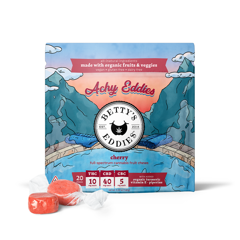 Ache Away Eddies - Cherry [20pk] (200mg THC/800mg CBD/100mg CBC) by Betty's Eddies