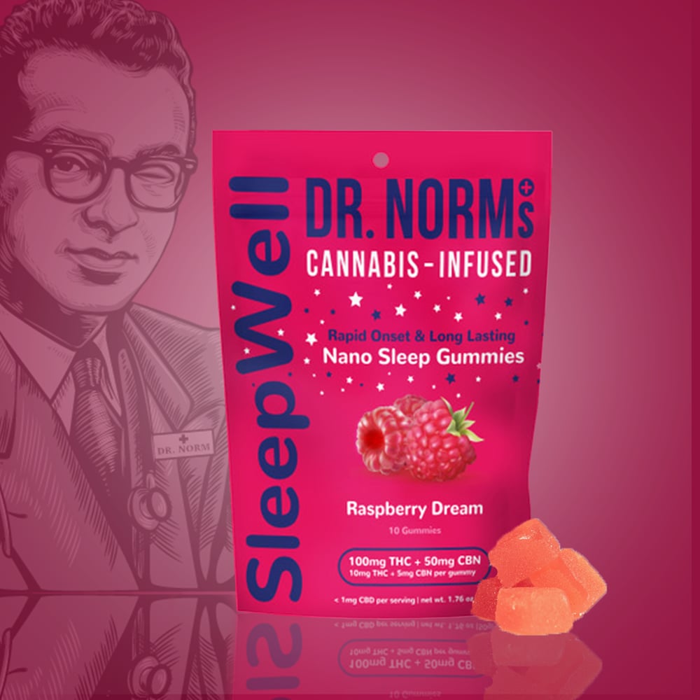SleepWell - Raspberry Dream [10pk] (100mg THC/50mg CBN) by Dr. Norm's