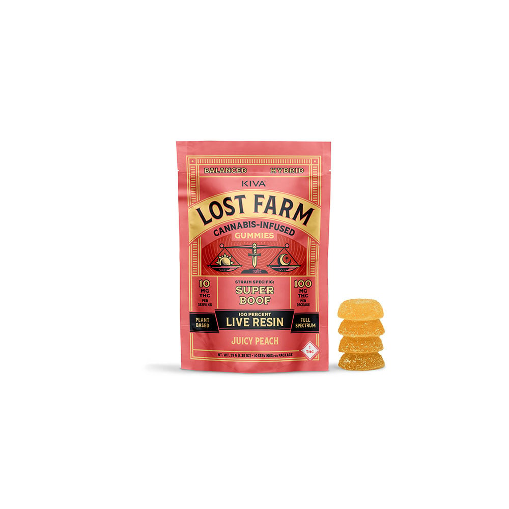 Juicy Peach x Super Boof [10pk] (100mg) by Lost Farm