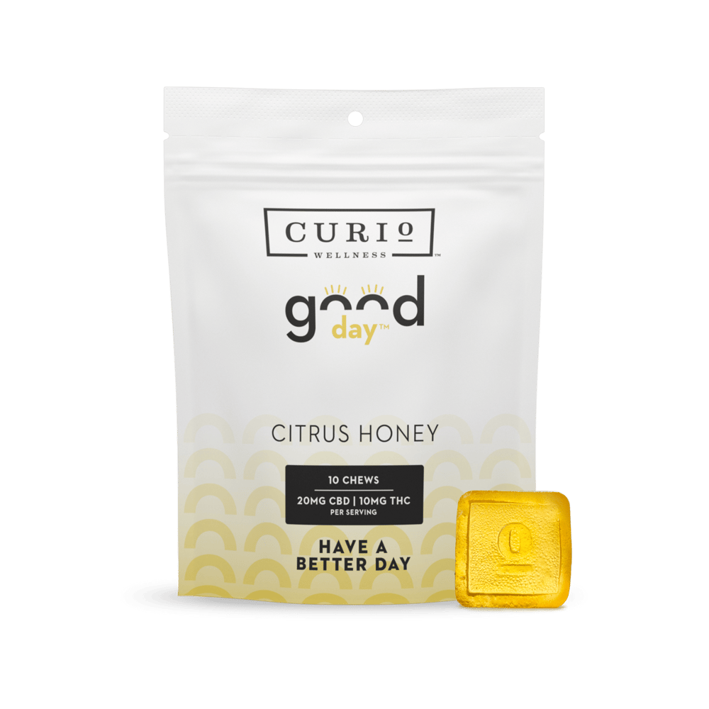 Good Day Citrus Honey Chews [10pk] (200mg CBD/100mg THC) by Curio Wellness