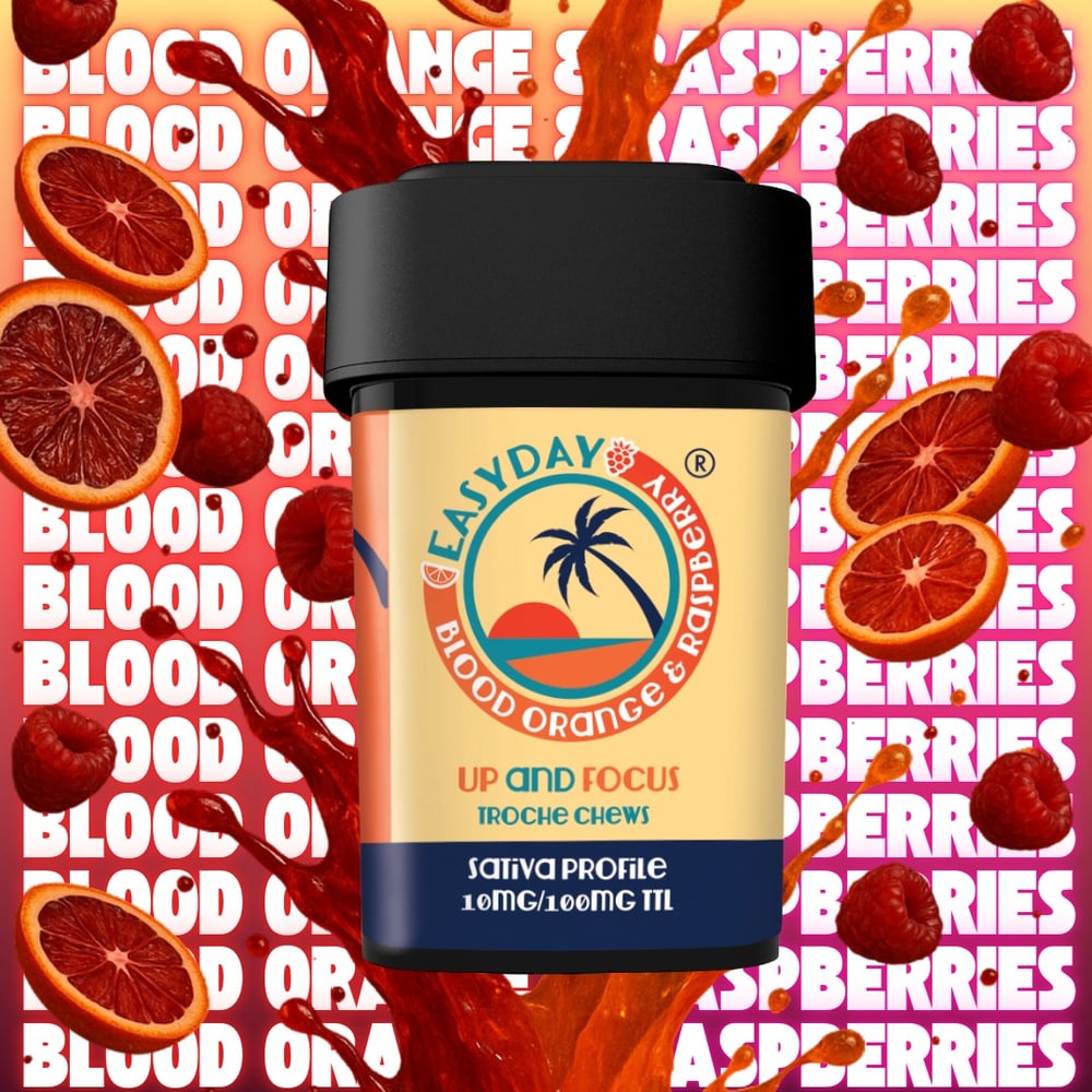 Blood Orange Raspberry Up & Focus [10pk] (100mg) by Easyday Edibles
