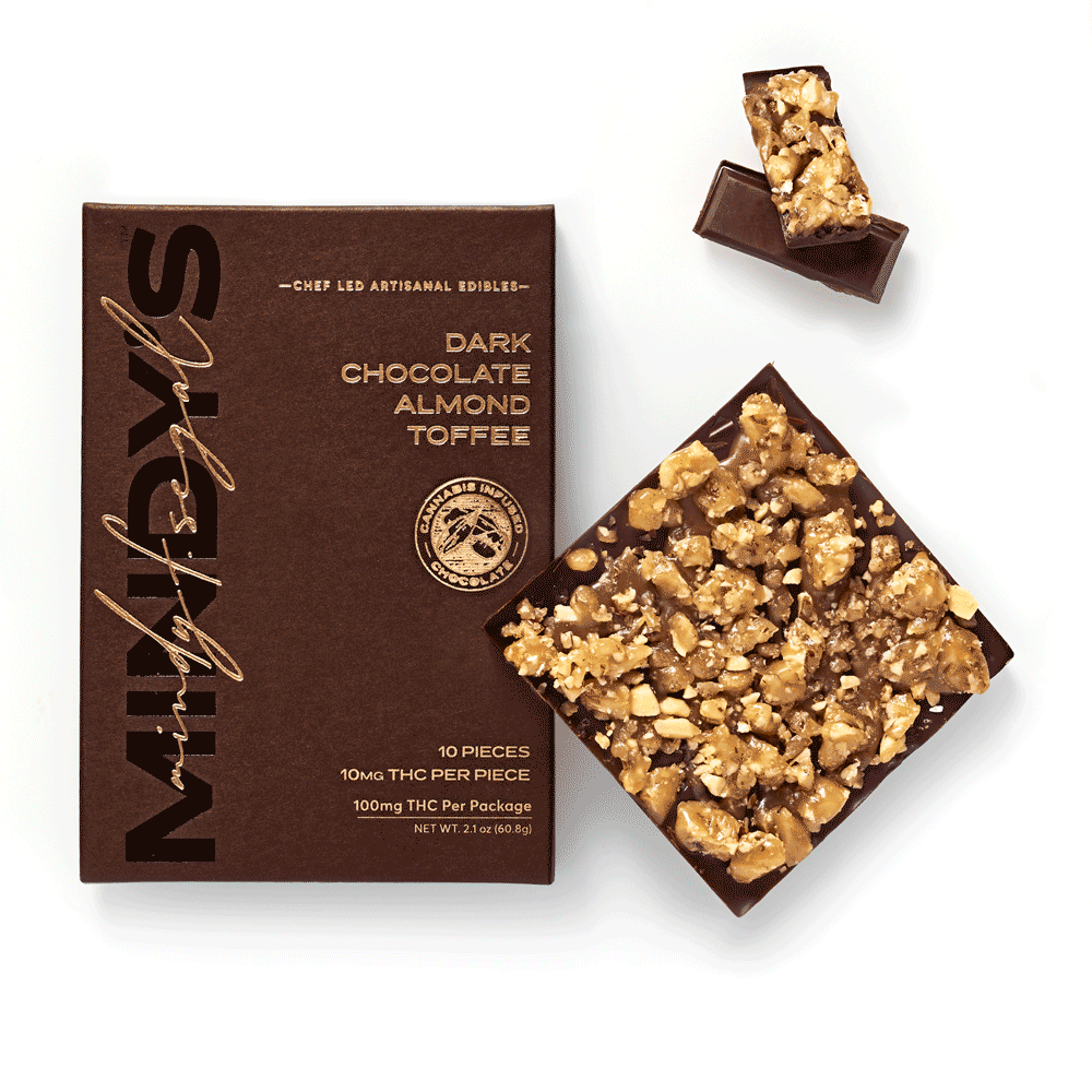 Dark Chocolate Almond Toffee [10pk] (100mg THC) by Mindy's™