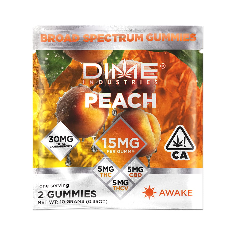 Balanced Line Peach "Morning" THCV Gummies [2pk] by Dime Industries