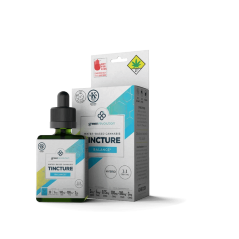 1:1 Balance (100mg CBD/100mg THC/3mg CBG) by Green Revolution