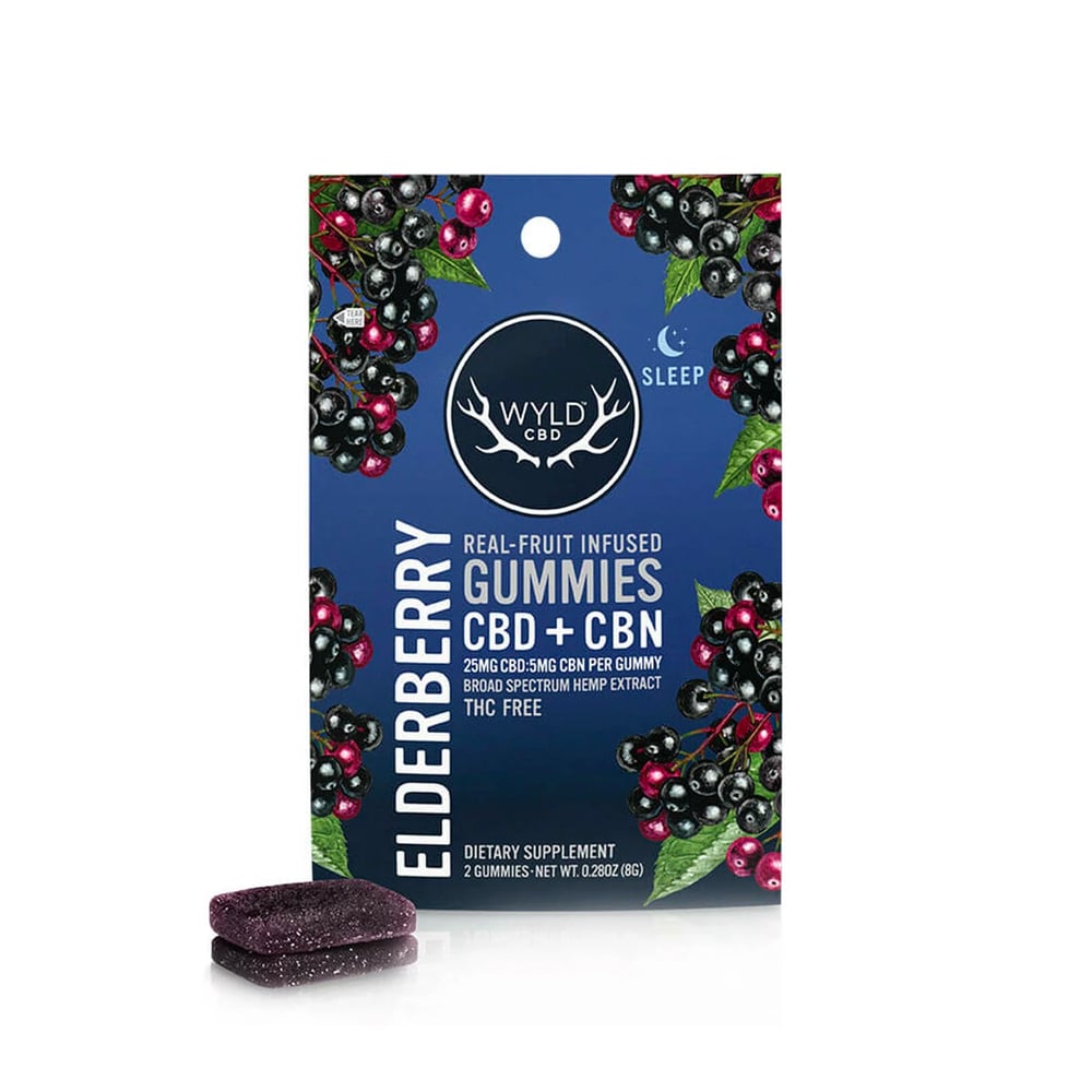 50mg Elderberry CBD:CBN Gummies | 2-pack by WYLD CBD