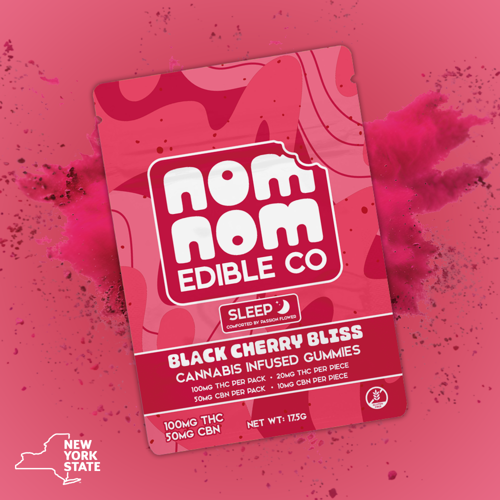 Black Cherry Bliss - Sleep [5pk] (100mg THC/50mg CBN) by Nom Nom Edible Co.