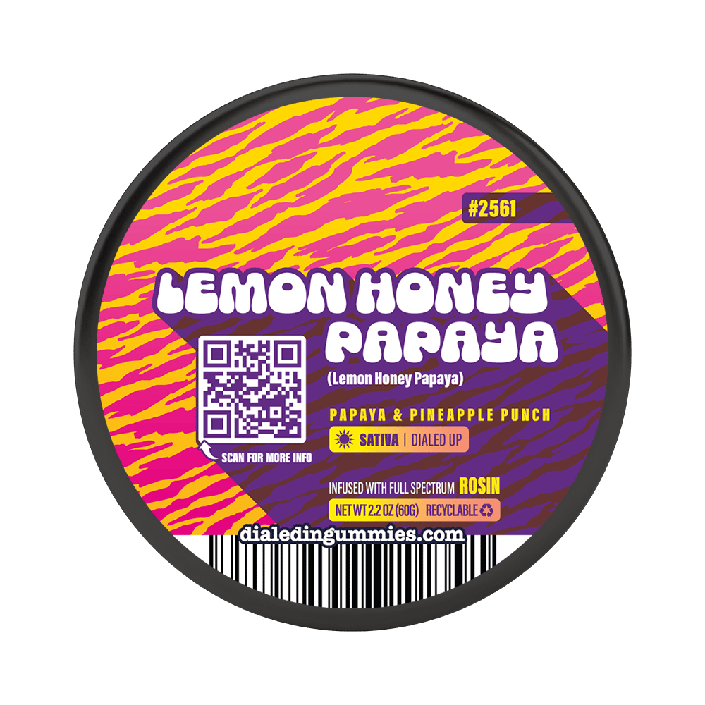 100mg - Lemon Honey Papaya #2561 - Rosin Gummies (10pk) by Dialed In Gummies