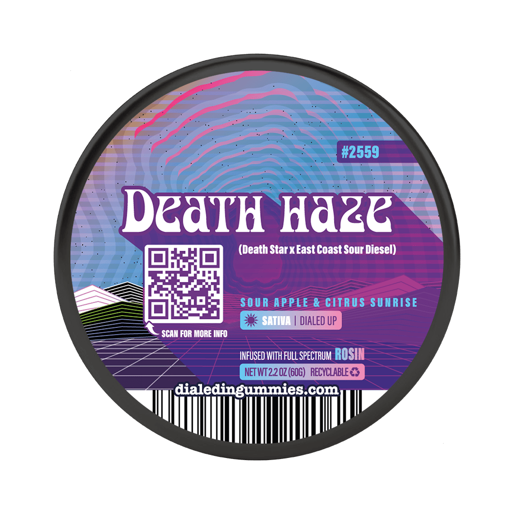 100mg - Death Haze #2559 - Rosin Gummies (10pk) by Dialed In Gummies