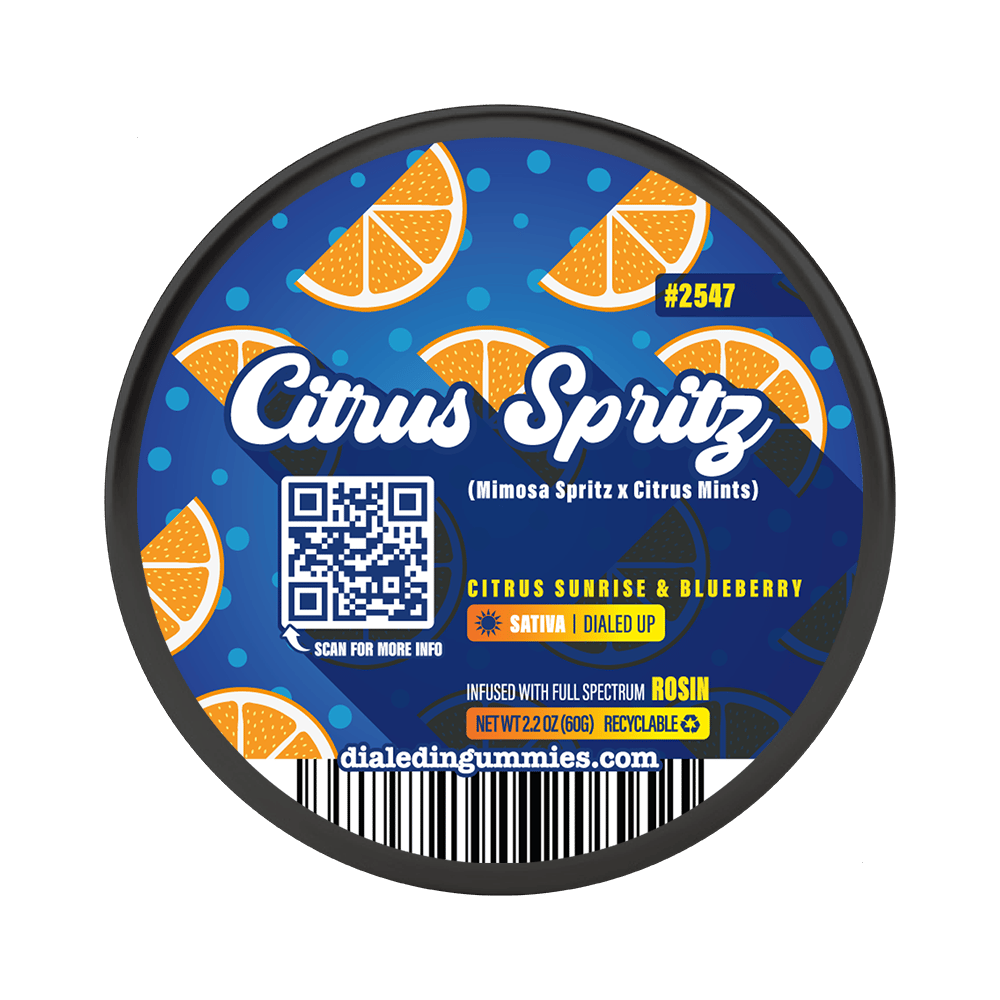 100mg - Citrus Spritz #2547 - Rosin Gummies (10pk) by Dialed In Gummies