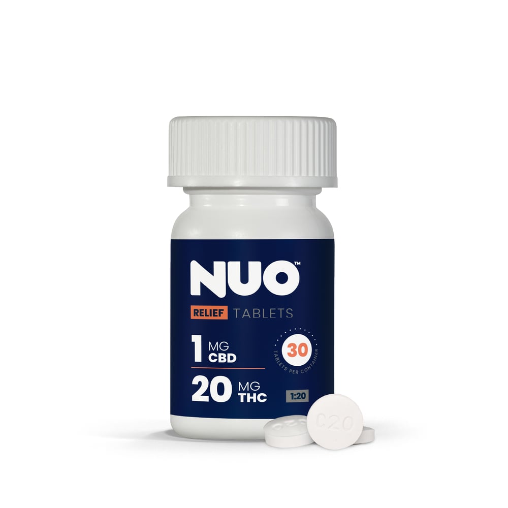 NUO | Tablet | Relief 20:1 (30 mg CBD : 600 mg THC) | 30 ct by Nuo