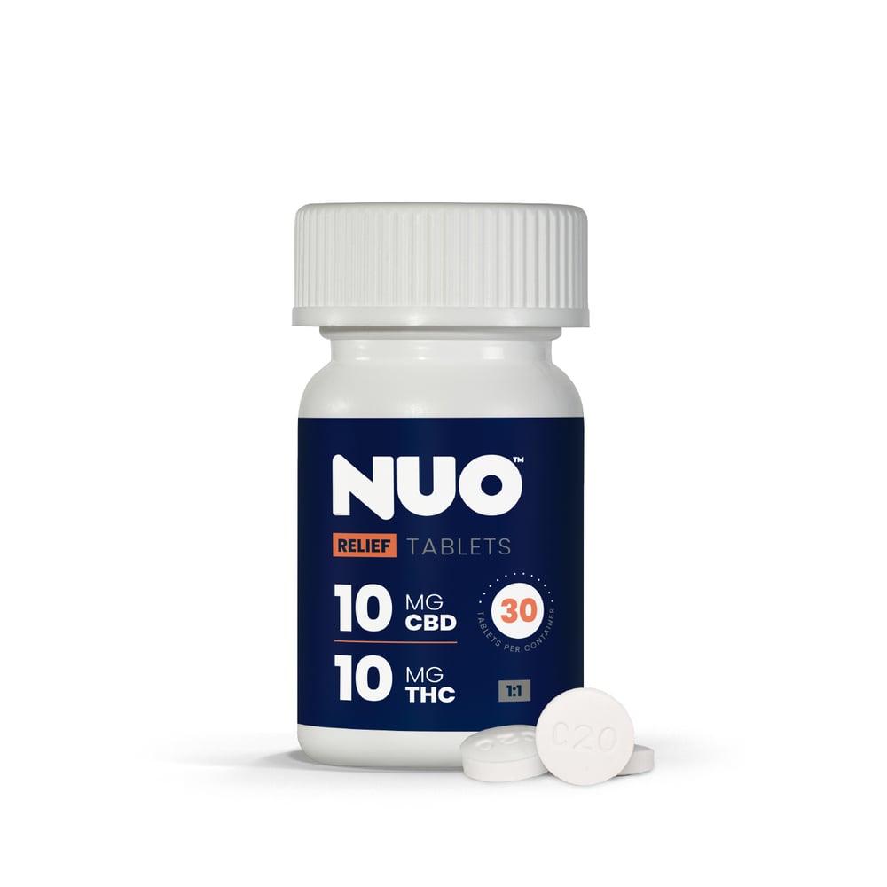NUO | Tablet | Relief 1:1 (300 mg CBD : 300 mg THC) | 30 ct by Nuo
