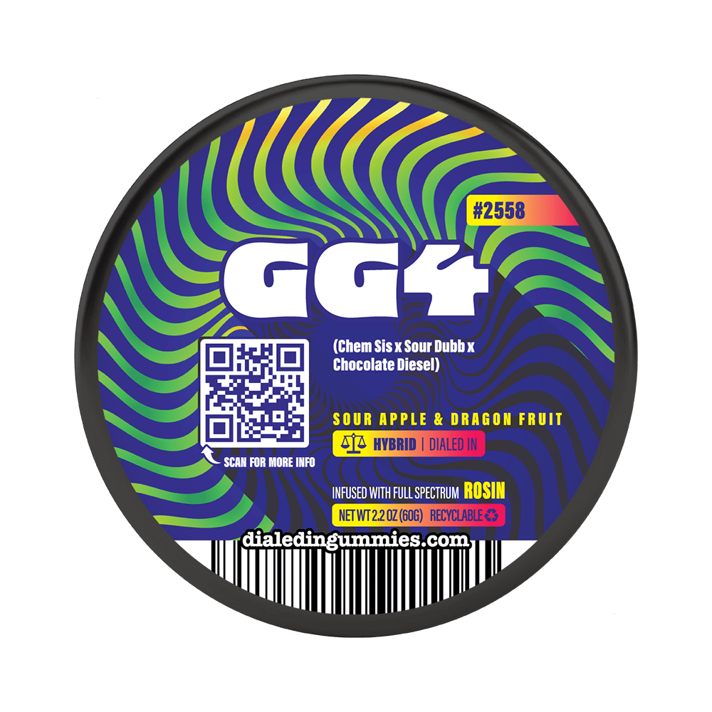 100mg - GG4 #2558 - Rosin Gummies (10pk) by Dialed In Gummies