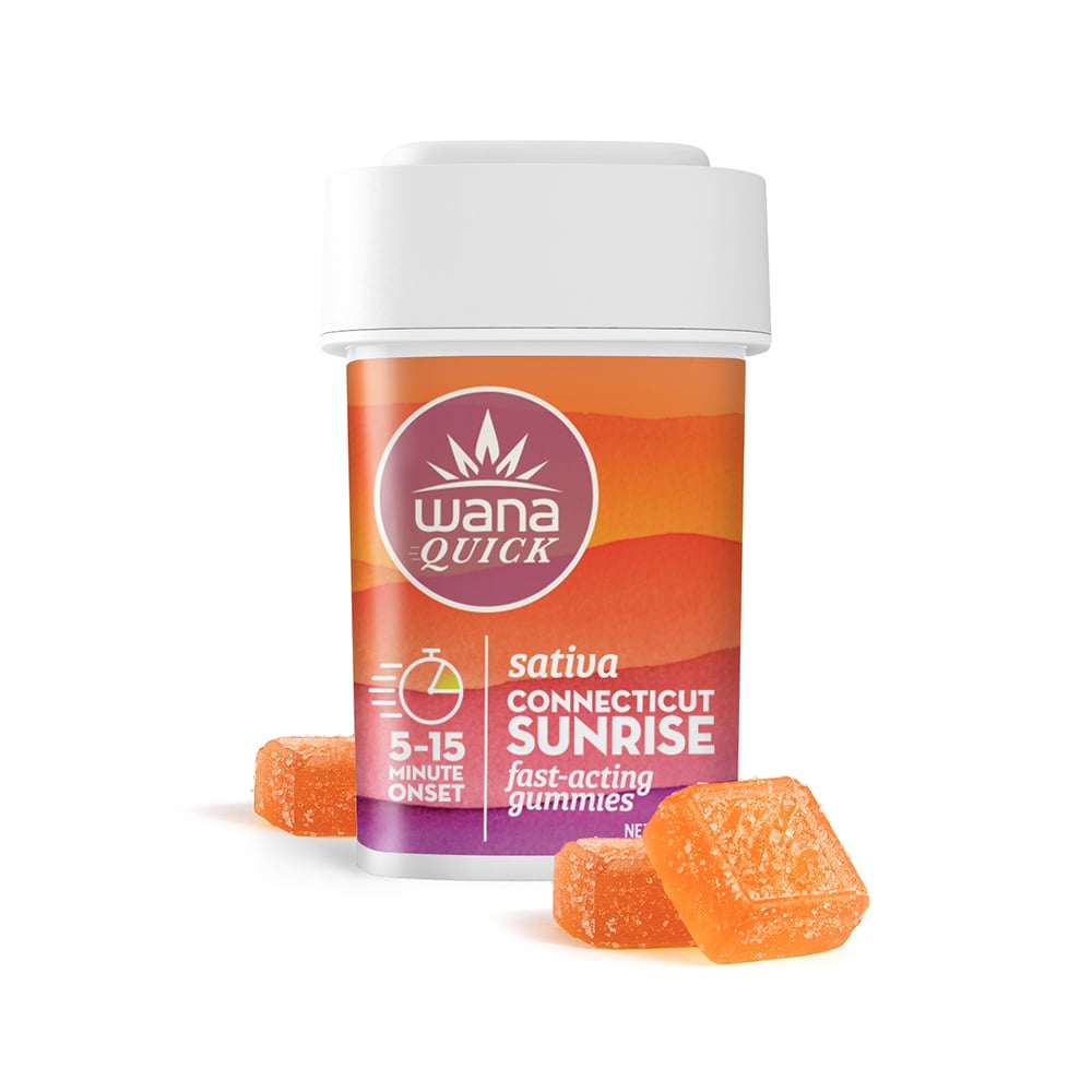 Wana Quick Sativa Connecticut Sunrise Fast-Acting Gummies 00350 by Wana