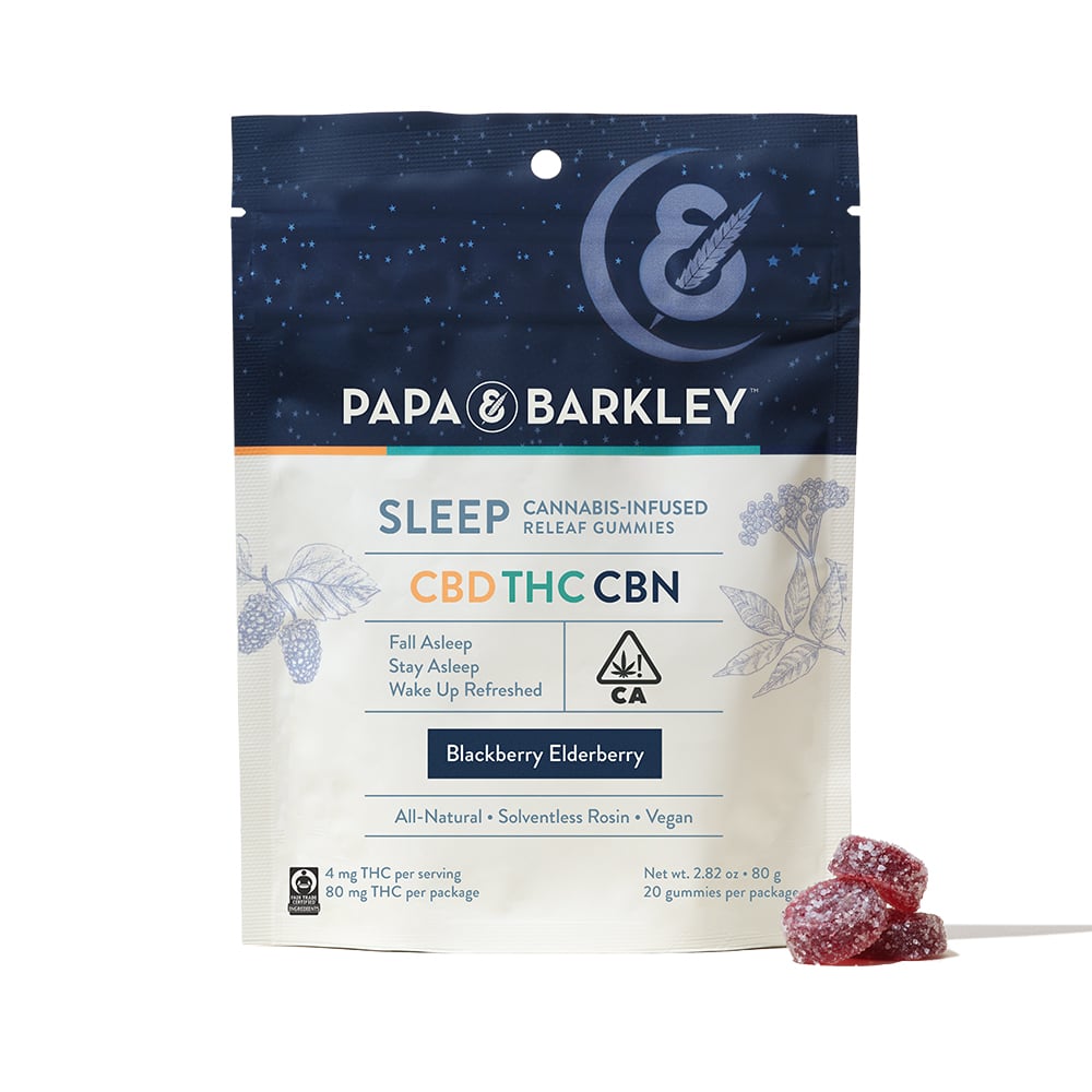 Blackberry Elderberry Sleep Gummies [20pk] by Papa & Barkley in United States