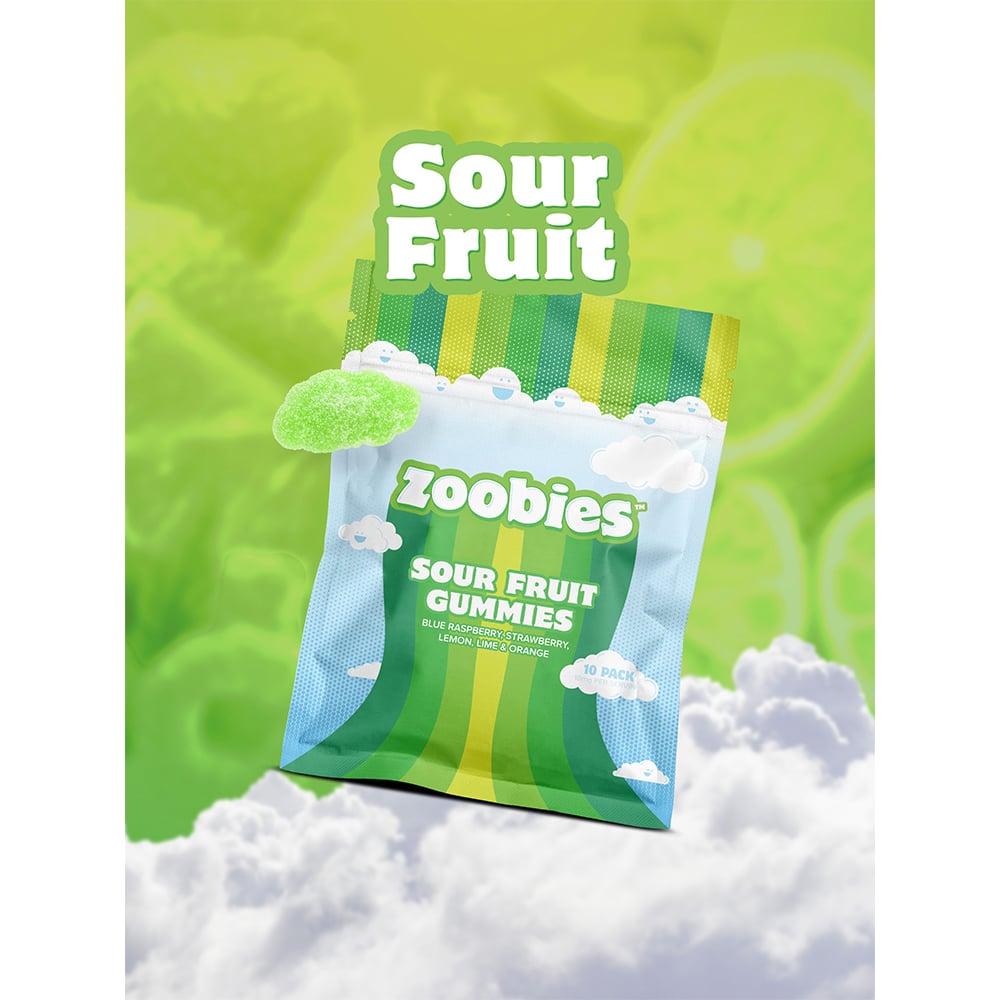 Sour Fruit - Sativa [10pk] (100mg) by Zoobies