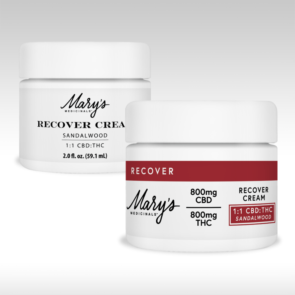 1:1 Sandalwood Recover Cream: (800mg CBD/800mg THC) by Mary's Medicinals