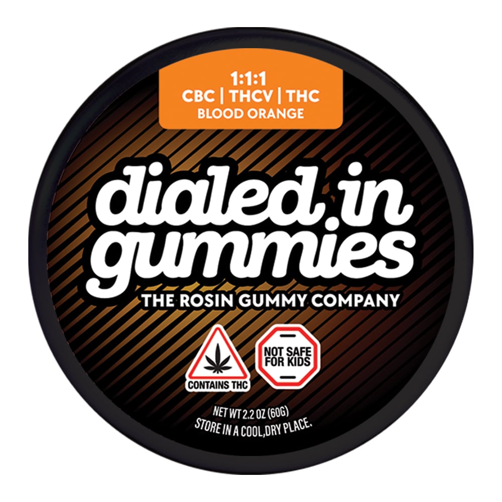 100mg - Blood Orange Focus 1:1:1 #002 - Rosin Gummies (20pk) by Dialed In Gummies