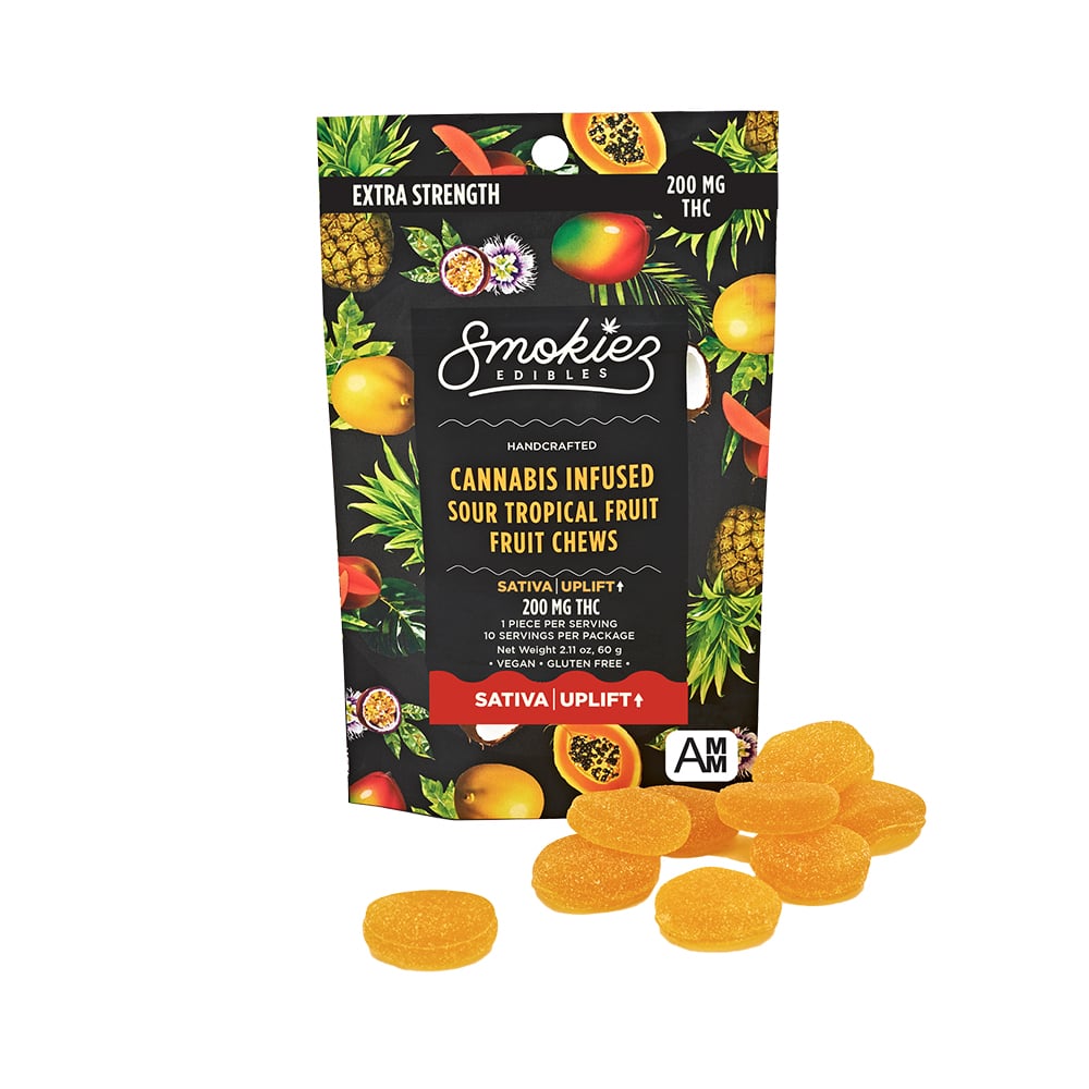 Sour Tropical Fruit - Sativa [10pk] (200mg) by Smokiez