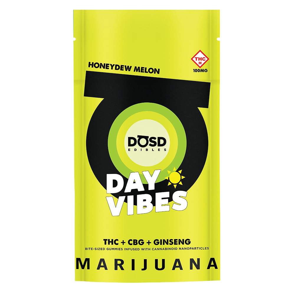 Day Vibes CBG - Honeydew Melon [10pk] (100mg THC/100mg CBG/250mg Ginseng) by DŌSD Edibles