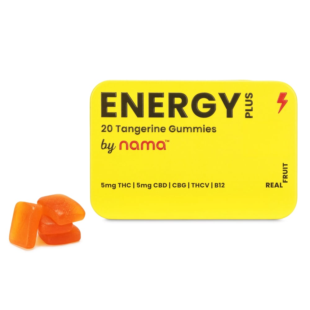 Energy Plus - Tangerine [20pk] (100mg THC/100mg CBD/20mg THCV/20mg CBG + B12) by nama