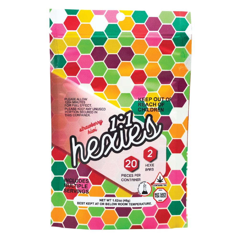 Hexies 1:1 Strawberry Kiwi [20pk] (100mg CBD / 100mg THC) by Hexies